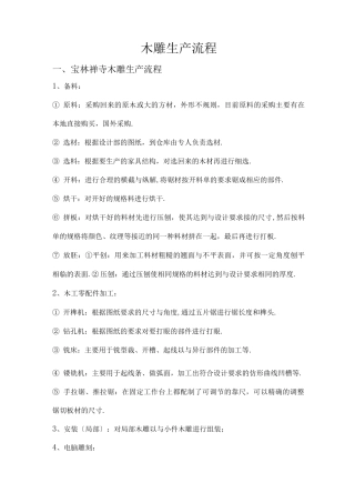 木雕生产流程