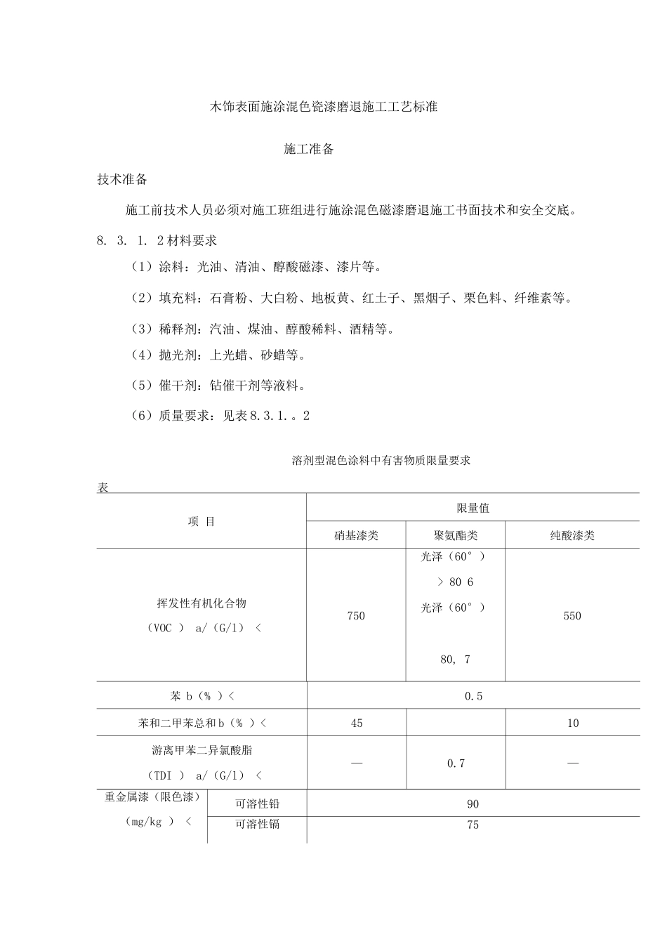 木饰表面施涂混色瓷漆磨退施工工艺标准_第1页