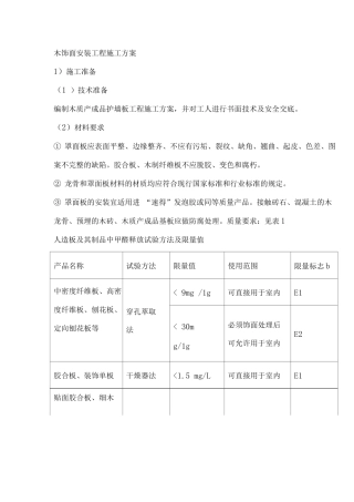 木饰面安装工程施工方案