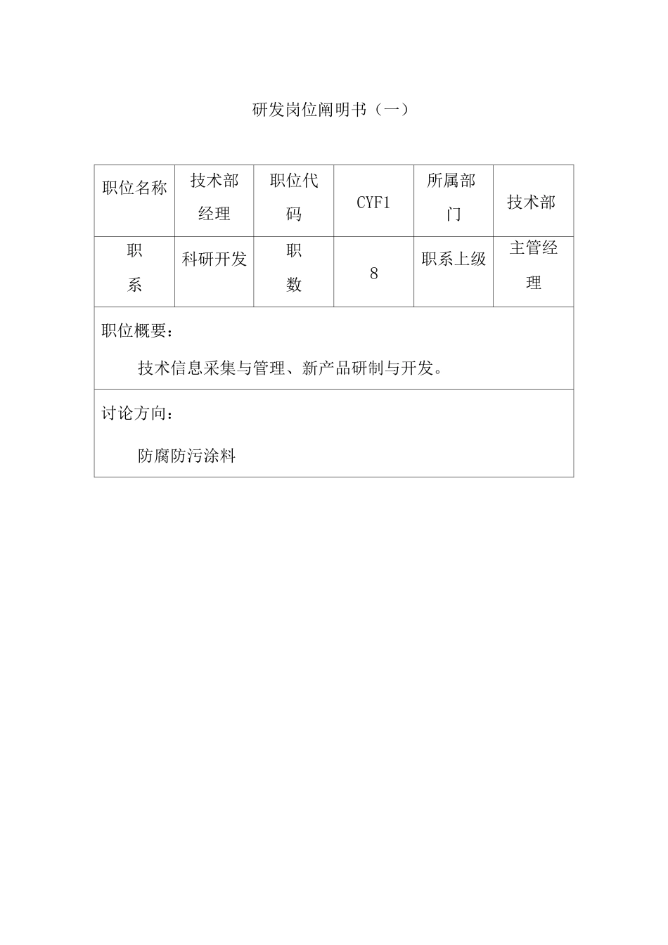 机械公司技术科研开发部门岗位职责_第1页