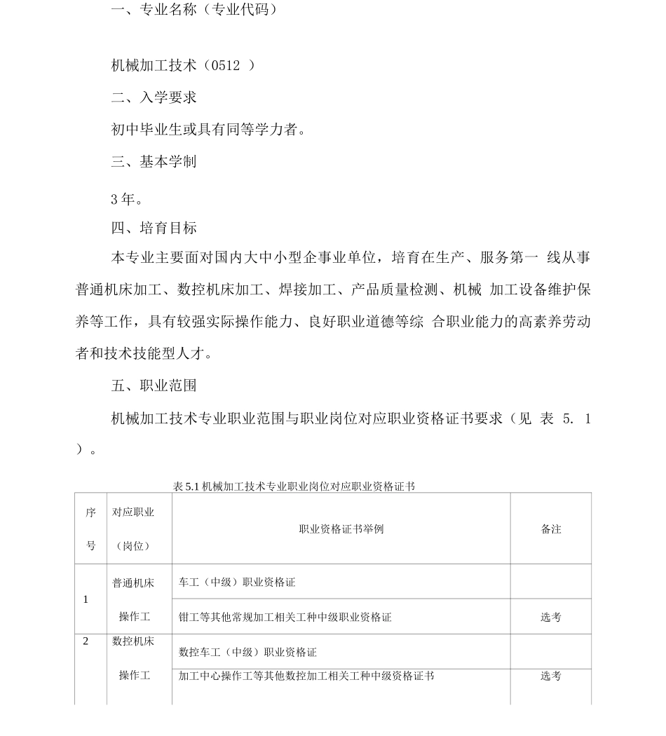 机械加工技术专业专业教学标准_第2页