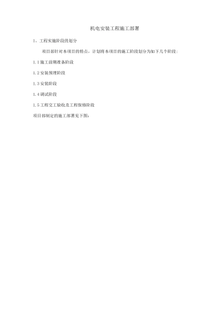 机电安装工程施工部署