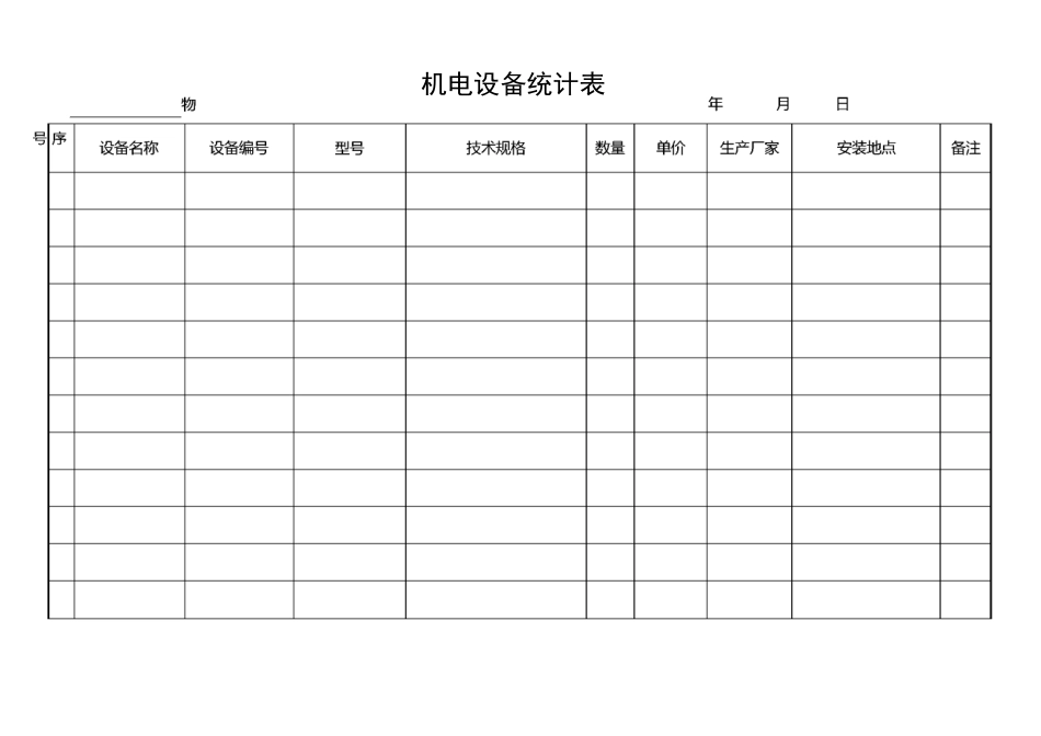 机电设备统计表_第1页