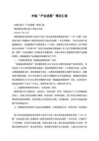 村级“产业发展”情况汇报