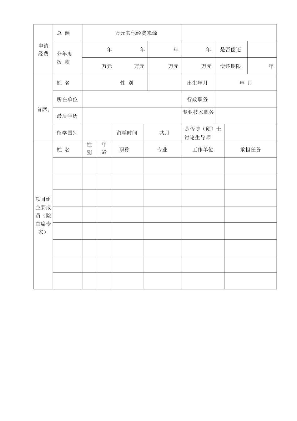 杭州市卫生科技计划重点项目申请表_第2页