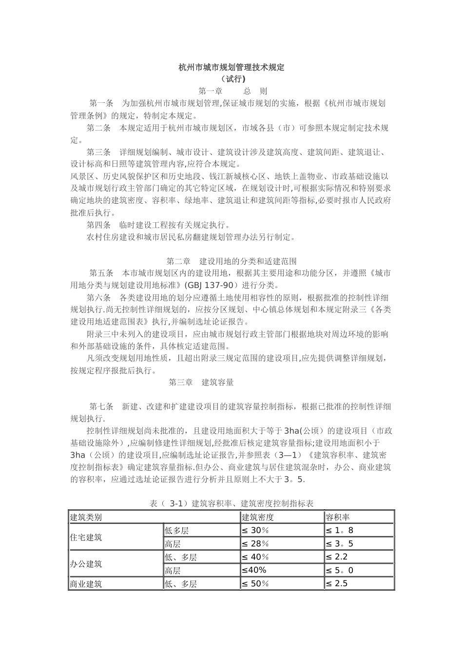 杭州市城市规划管理技术规定 _第1页
