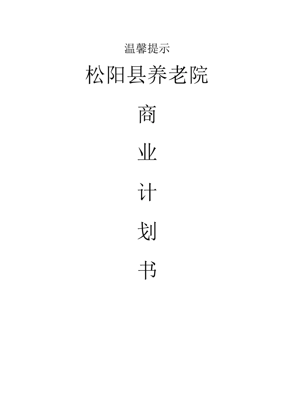 松阳县养老院商业计划书_第1页