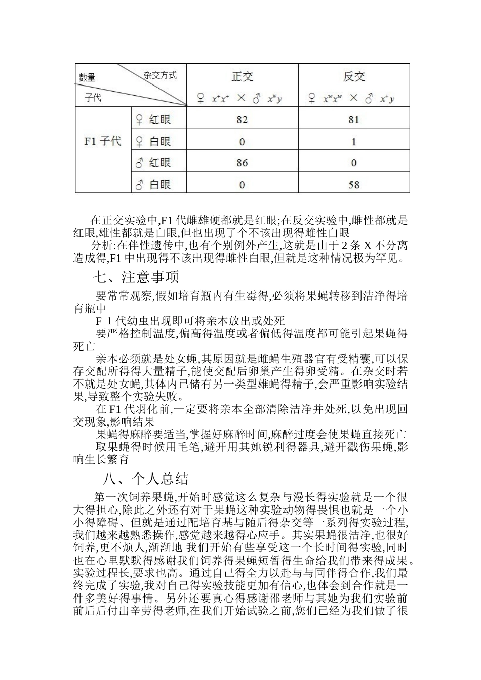 果蝇杂交实验实验报告_第2页