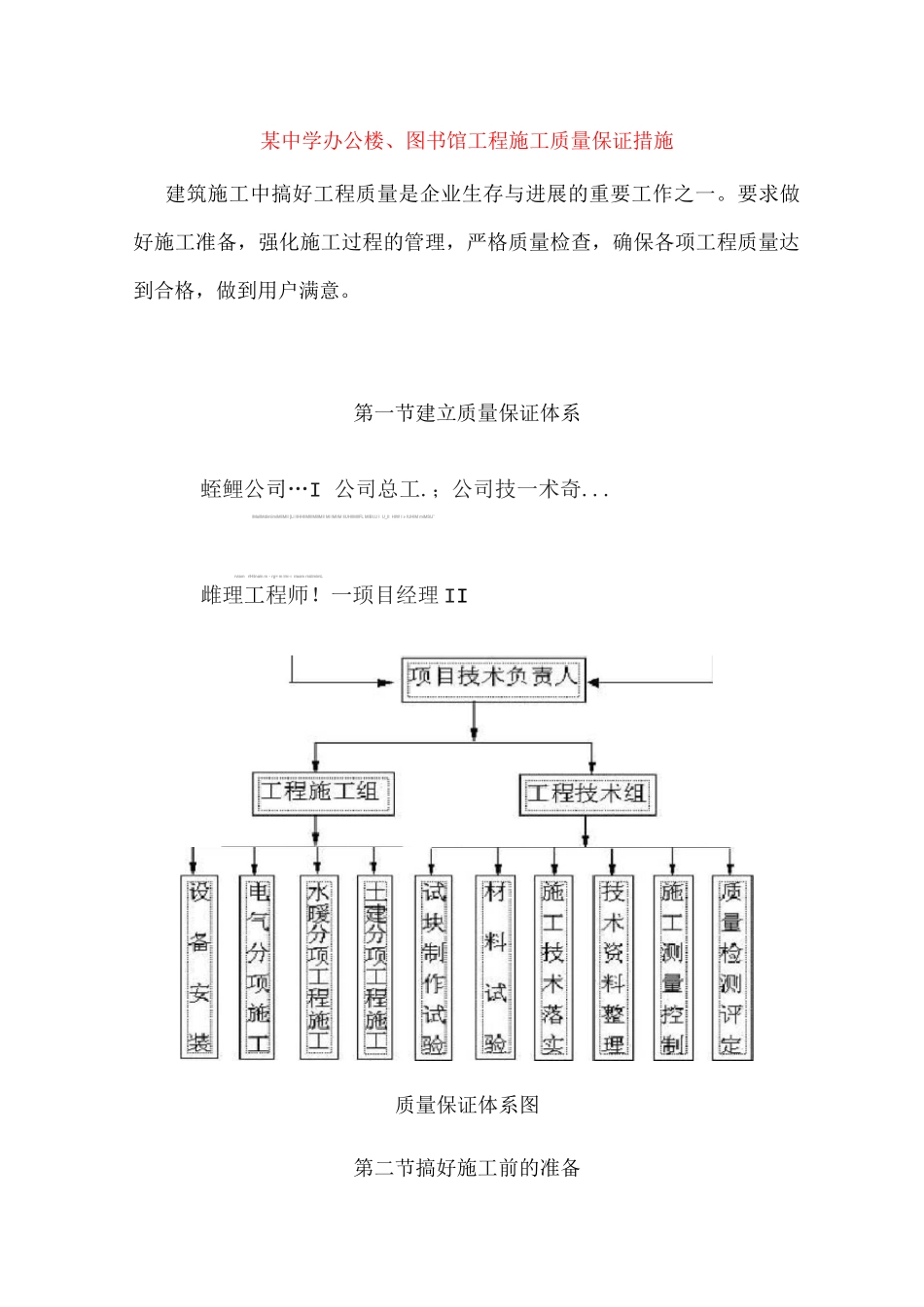 某中学办公楼、图书馆工程施工质量保证措施_第1页