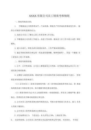 某公司绩效考核表