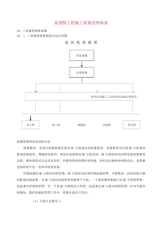某别墅工程施工质量管理体系