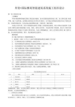某小区智能化系统施工组织设计方案
