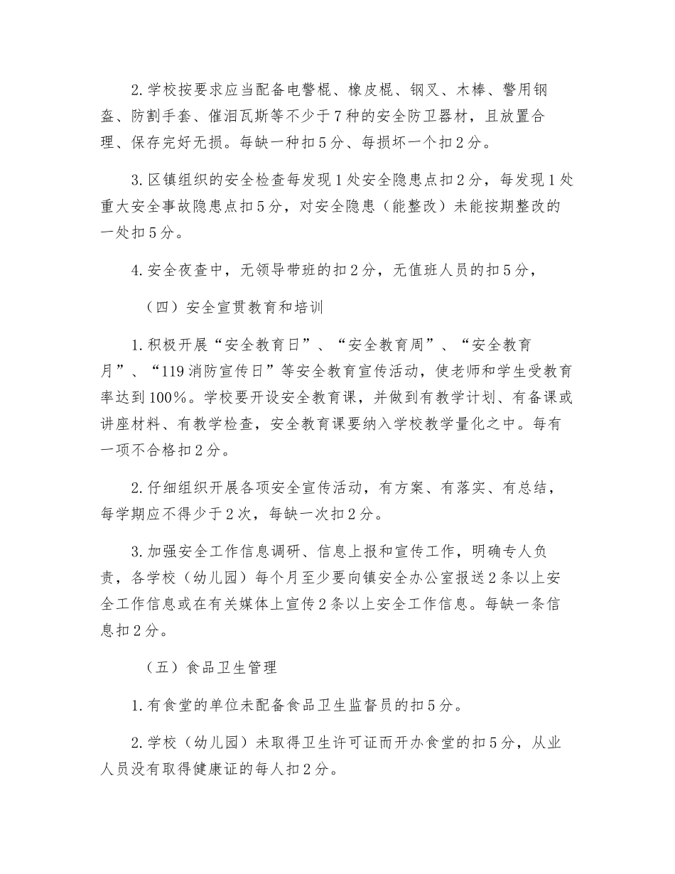 某小学安全工作量化考核细则_第3页