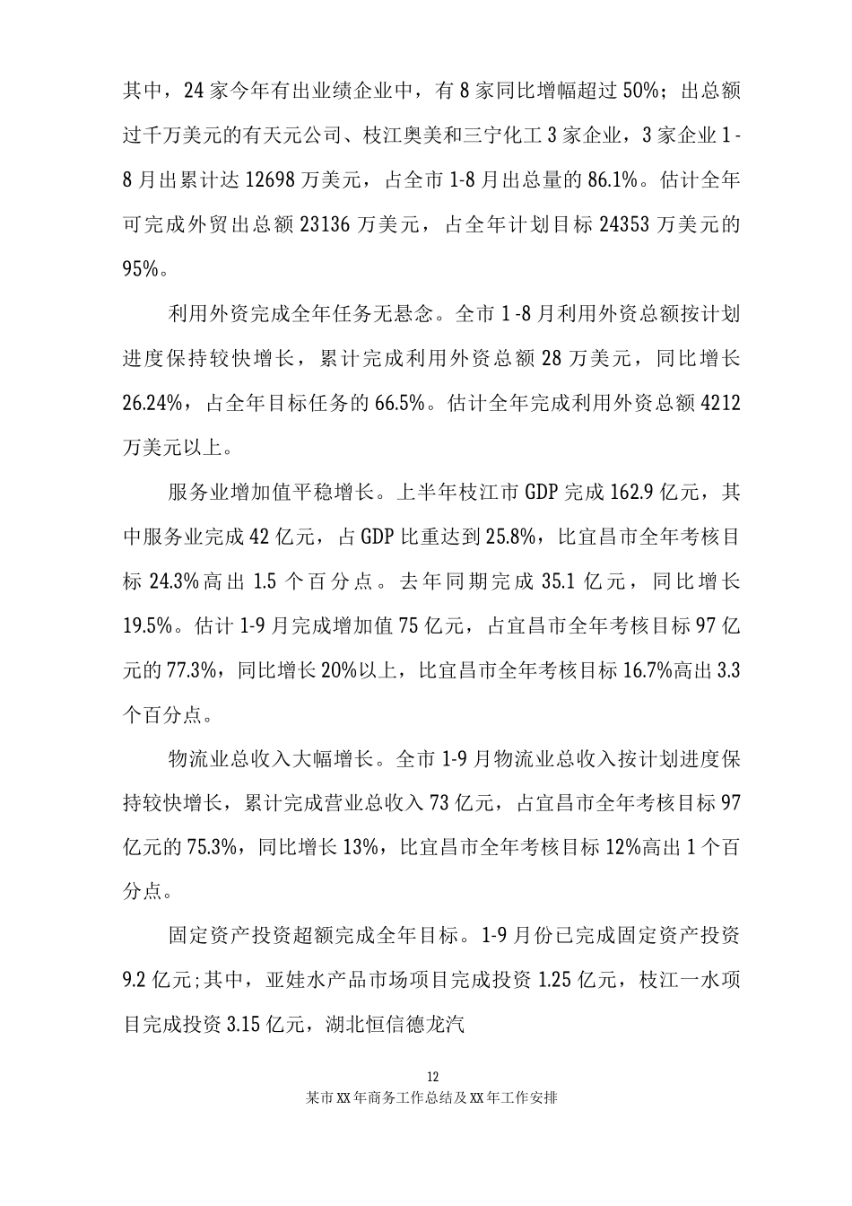 某市XX年商务工作总结及XX年工作安排_第2页