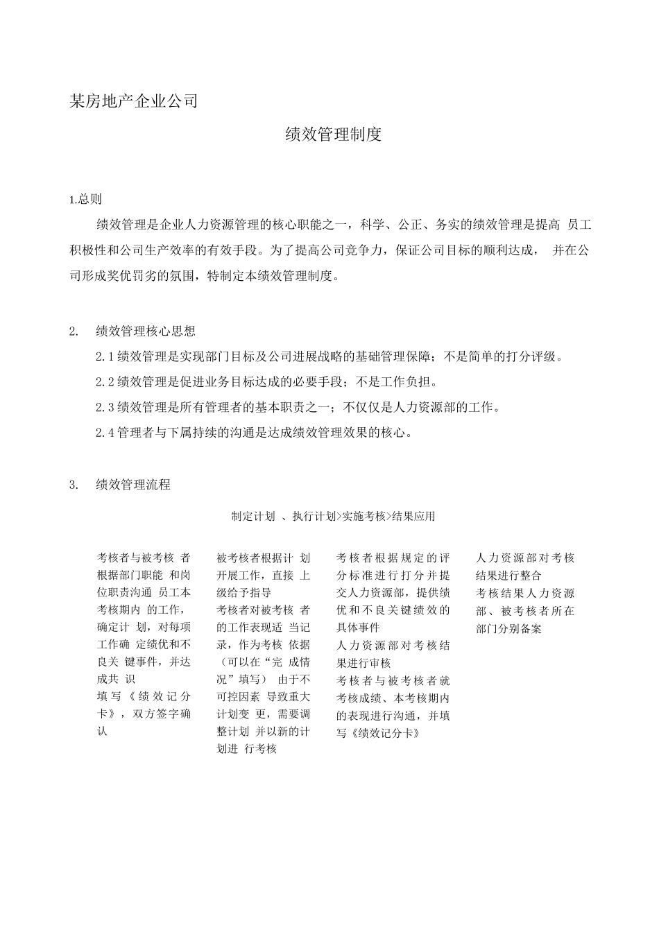 某房地产企业绩效考核制度-------DOC_第1页