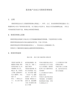 某房地产企业绩效考核制度