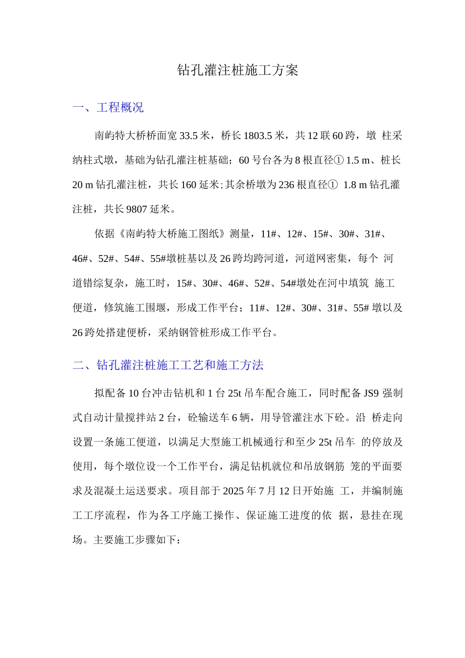 某某大桥钻孔灌注桩施工方案_第1页