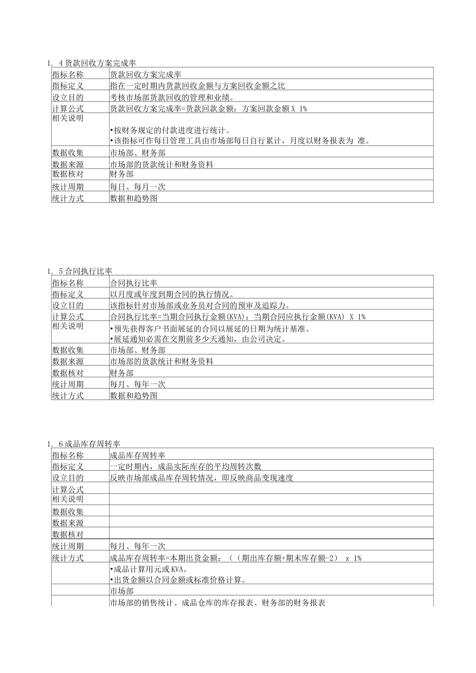 某电气公司KPI词典_第3页