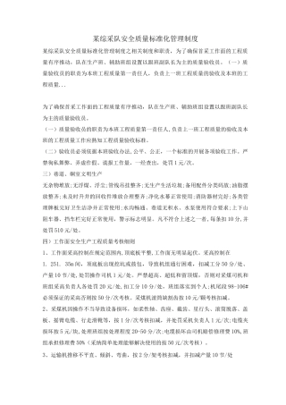 某综采队安全质量标准化管理制度