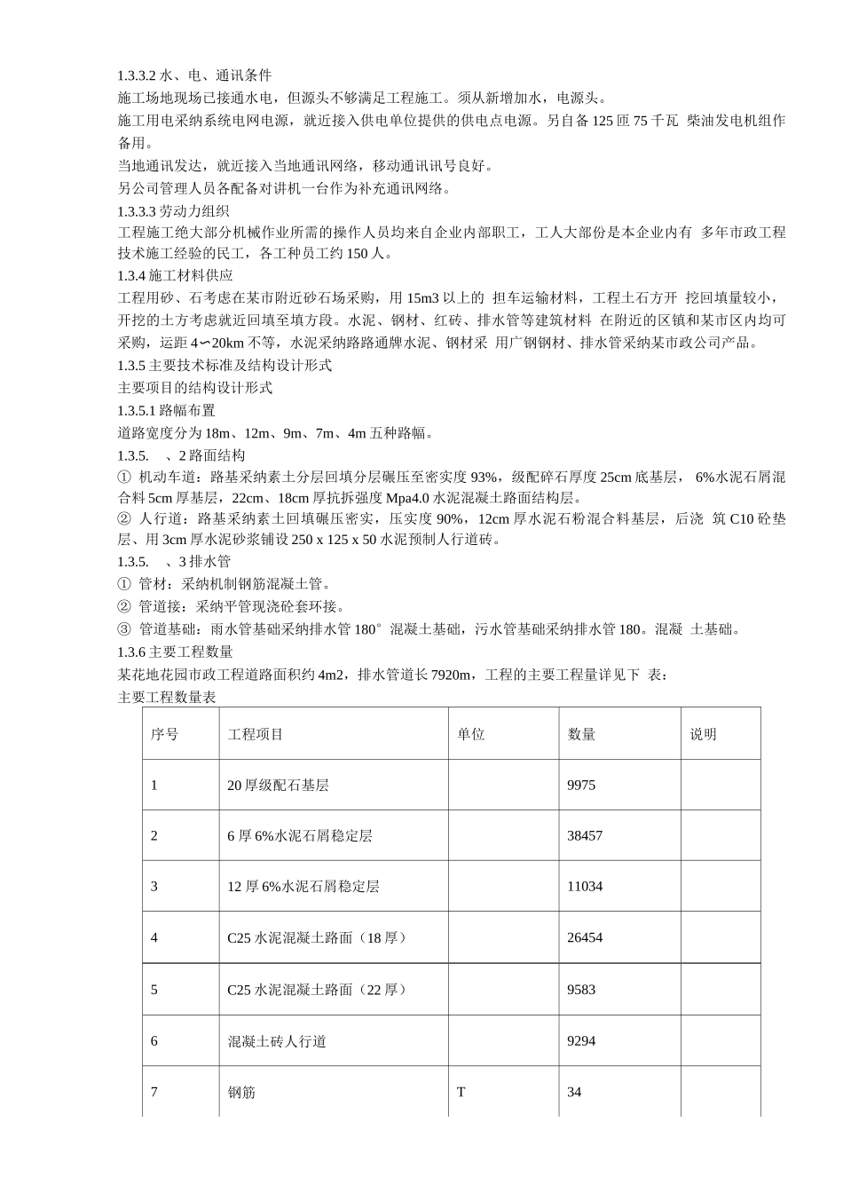 某花地花园市政工程施工组织设计方案_第3页