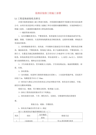 某酒店装修工程施工部署