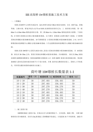 某高速公路高架桥桥墩桩基施工技术方案