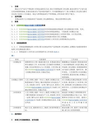 标准工时定额制定流程及方法