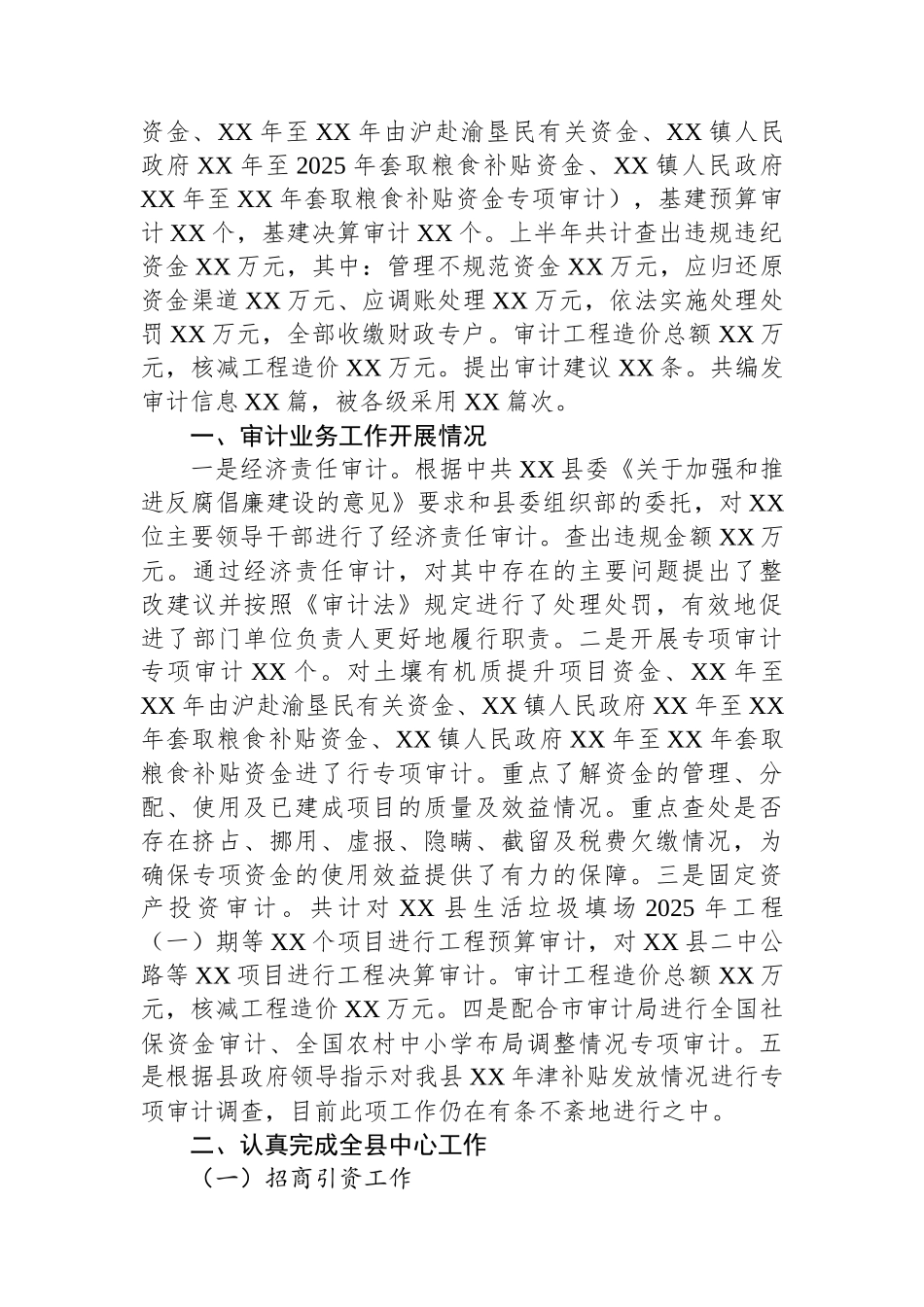 县审计局2025年上半年工作总结和下半年工作打算_第2页