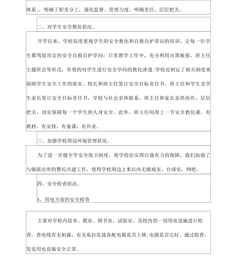 校园安全检查汇报材料_第2页