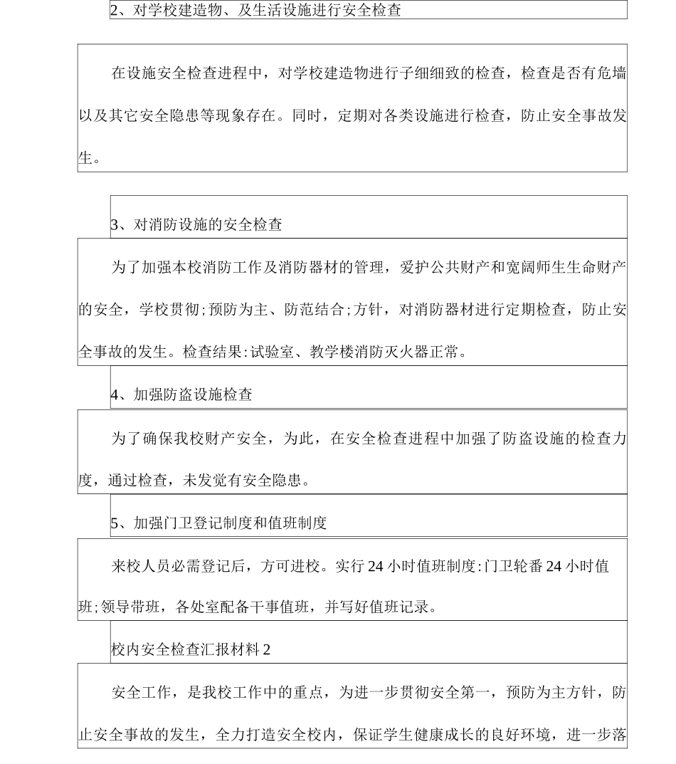 校园安全检查汇报材料_第3页