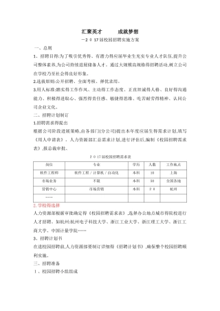 校园招聘方案