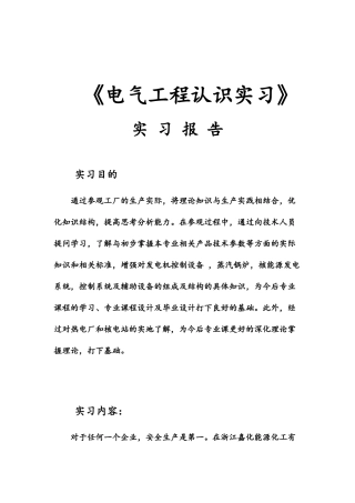 核电站实习报告