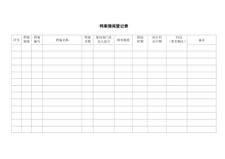 档案借阅登记表