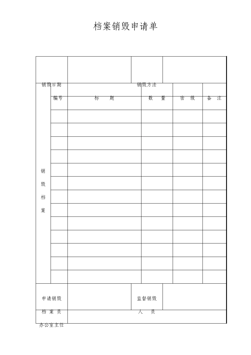 档案销毁申请_第1页