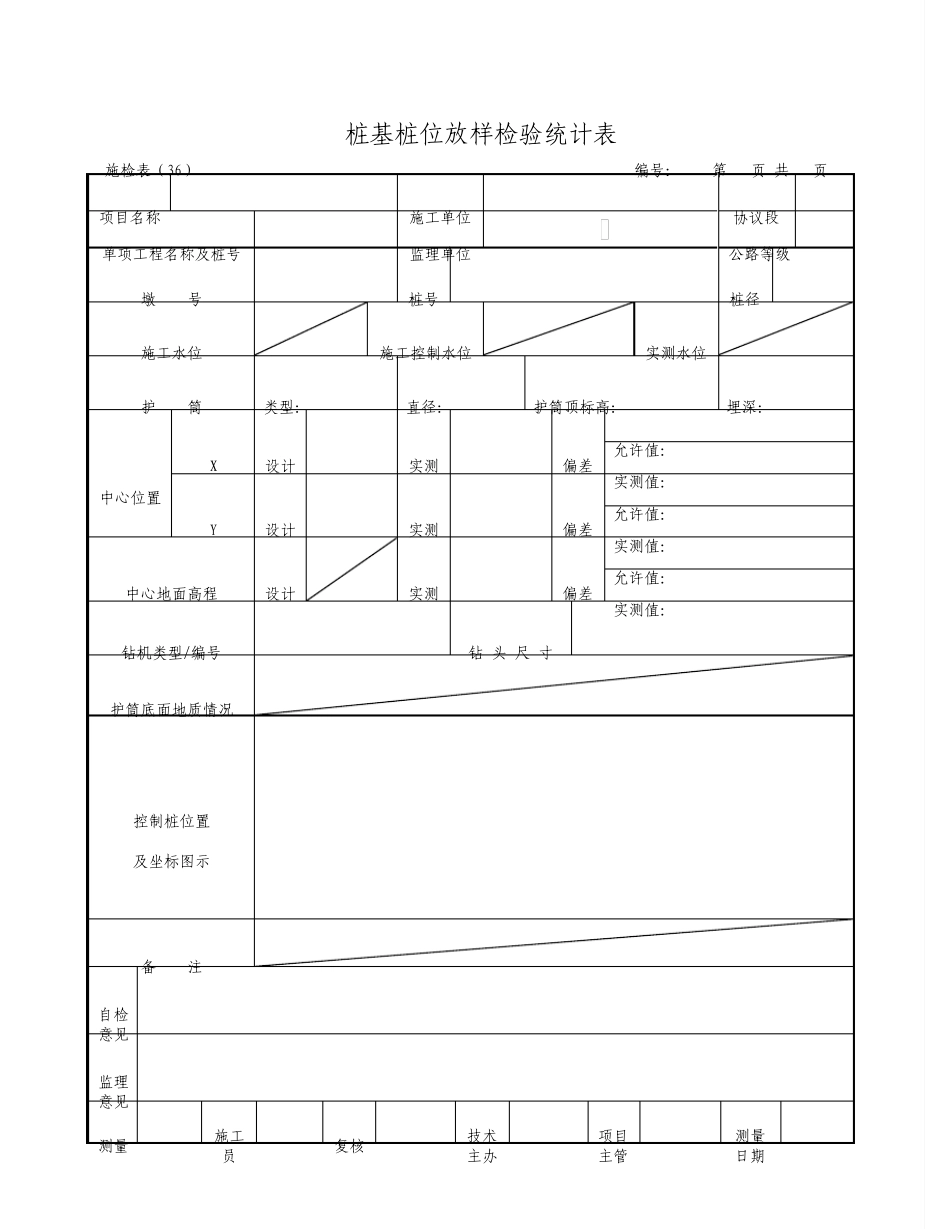 桥梁桩基施工资料表格全套_第1页