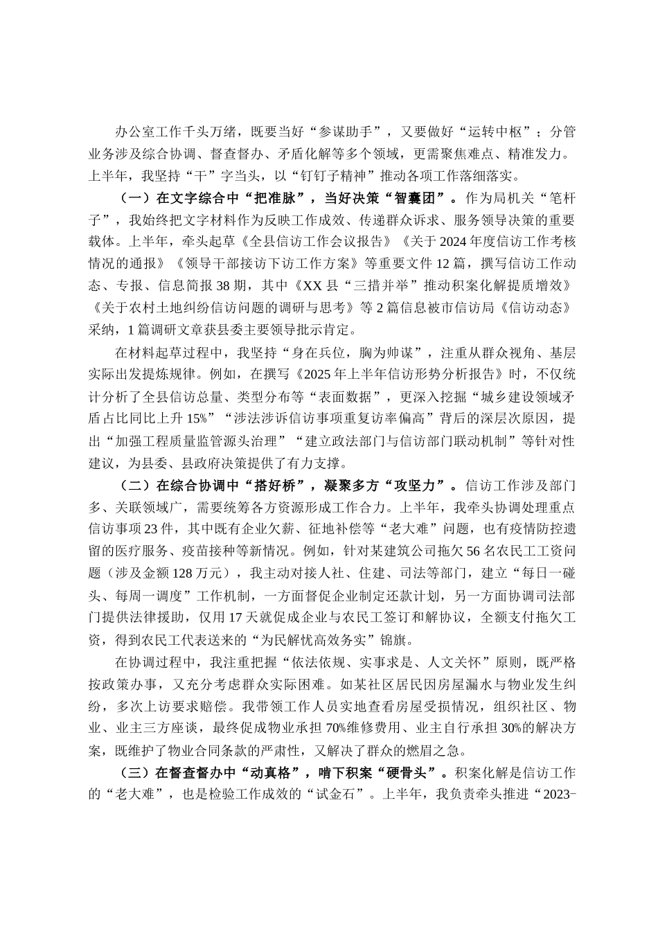 县信访局副局长2025年上半年个人工作总结_第2页