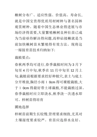 梓树与楸树种植技术