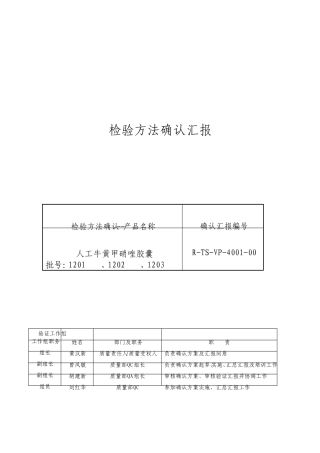 检验方法验证检验方法确认实例GMP