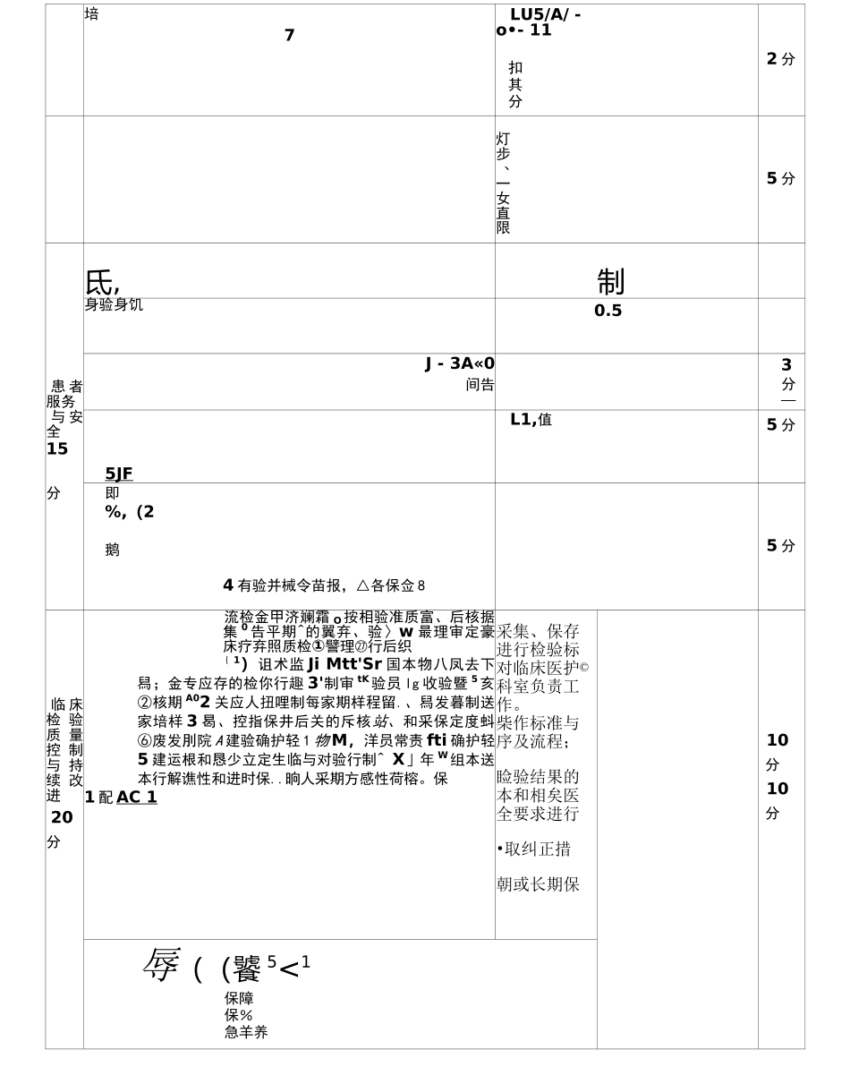 检验科质量与安全考核评分表_第2页