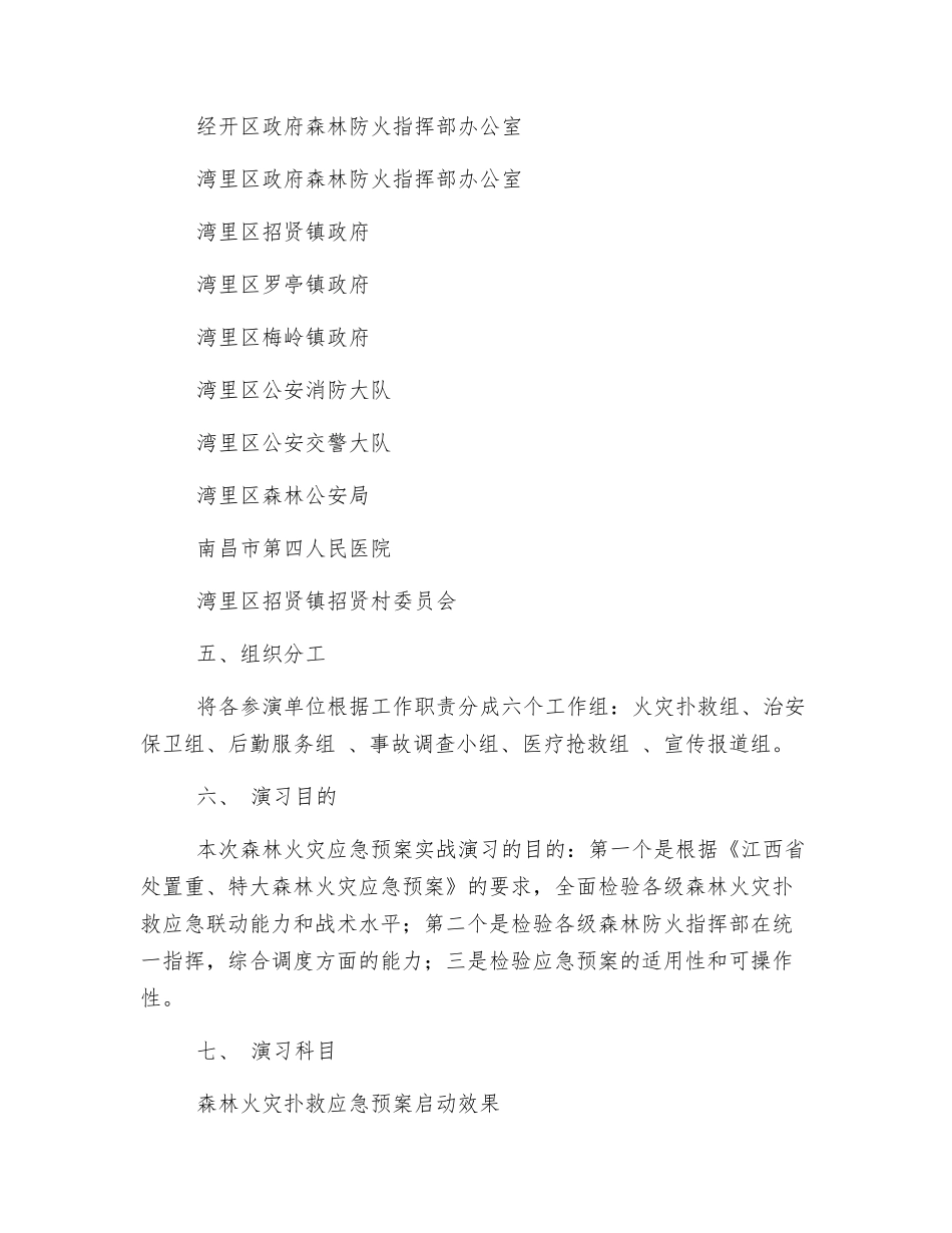 森林火灾应急预案实战演练工作方案_第3页