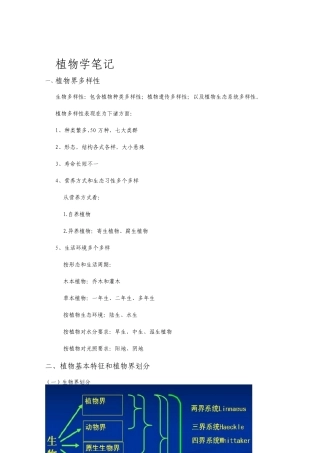 植物学考研笔记超详细