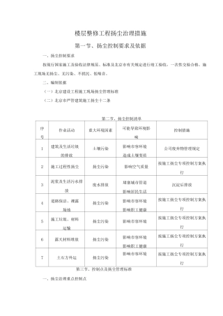 楼层整修工程扬尘治理措施