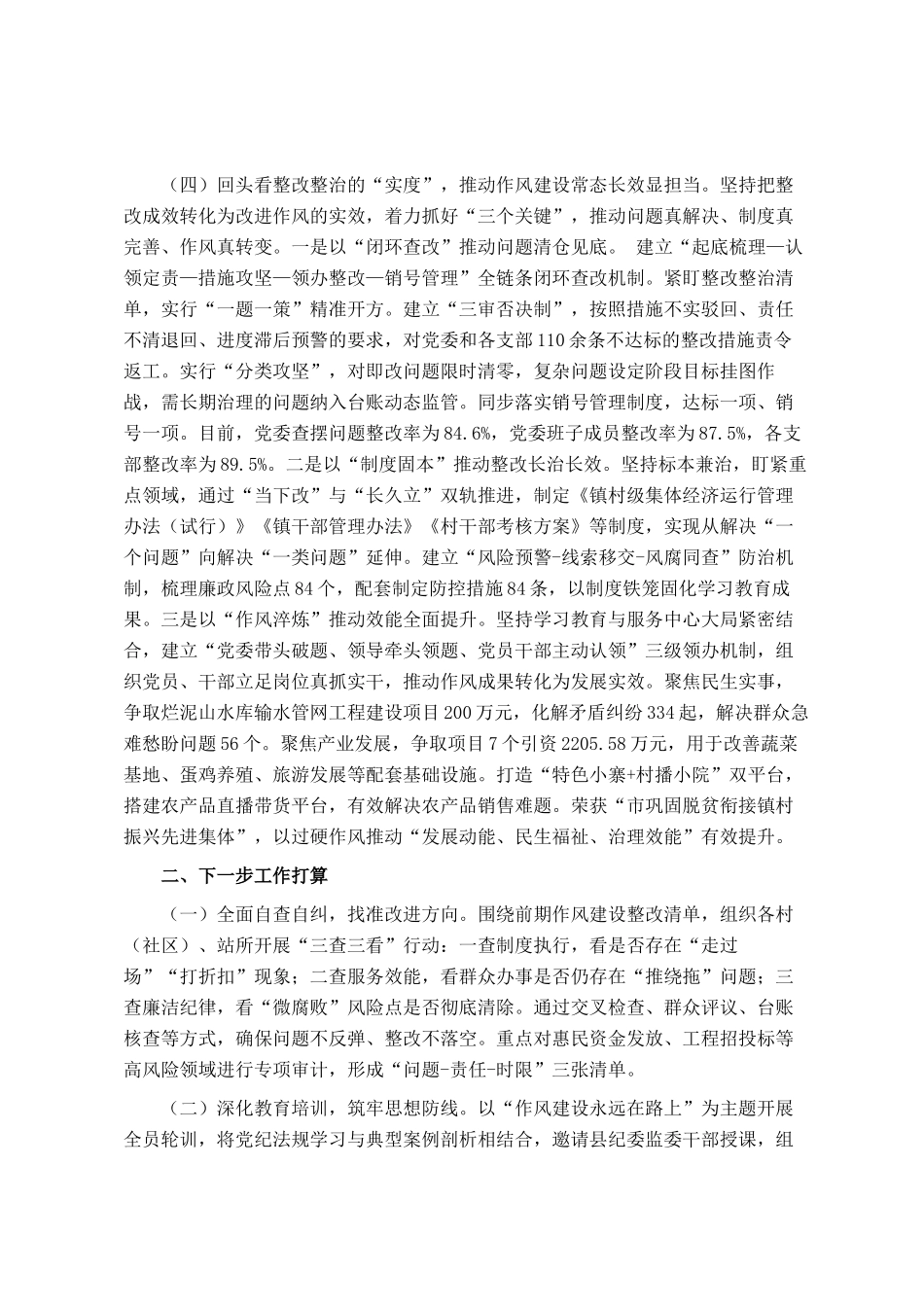 乡镇2025年作风建设回头看工作总结_第3页