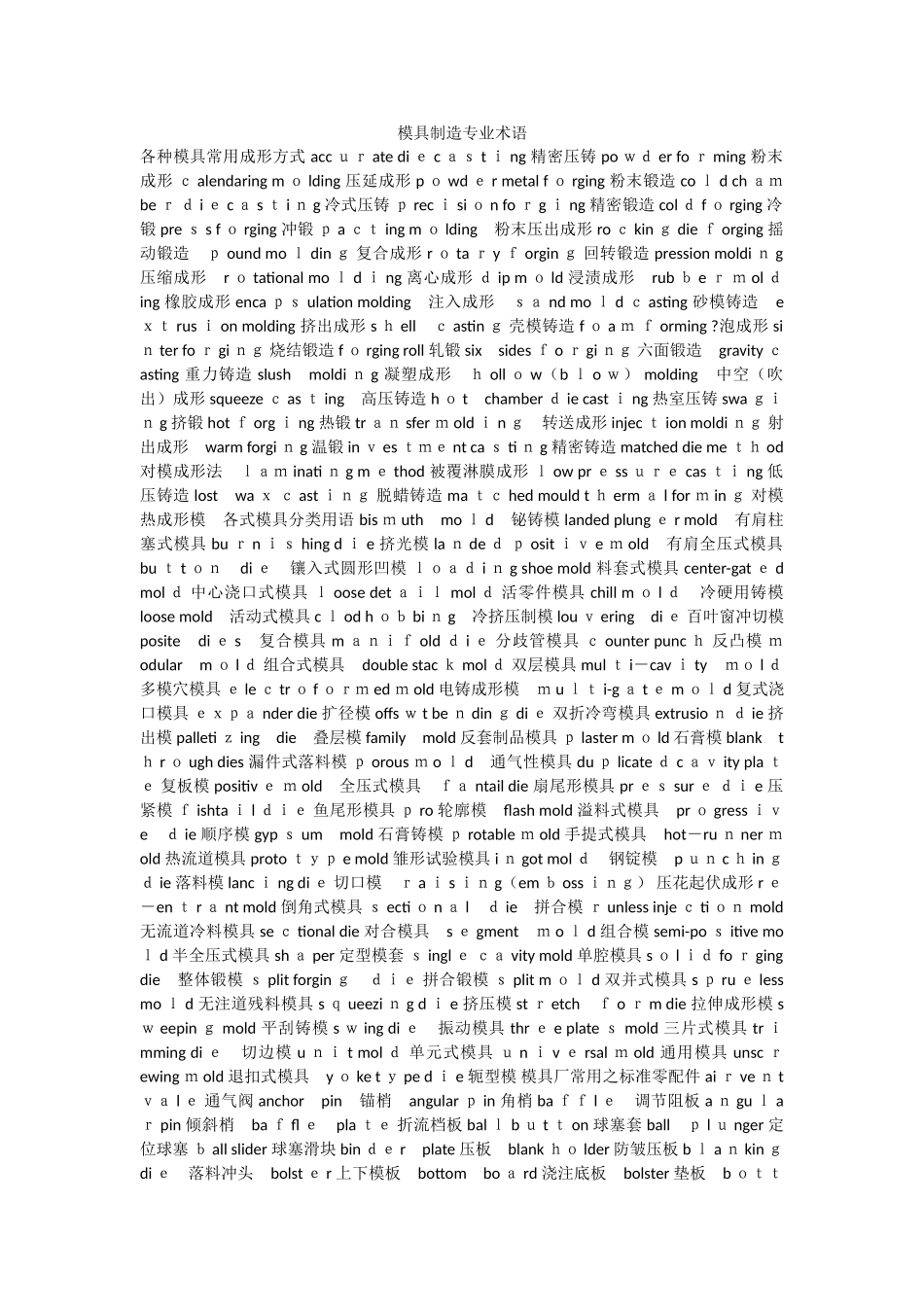 模具制造专业术语_第1页