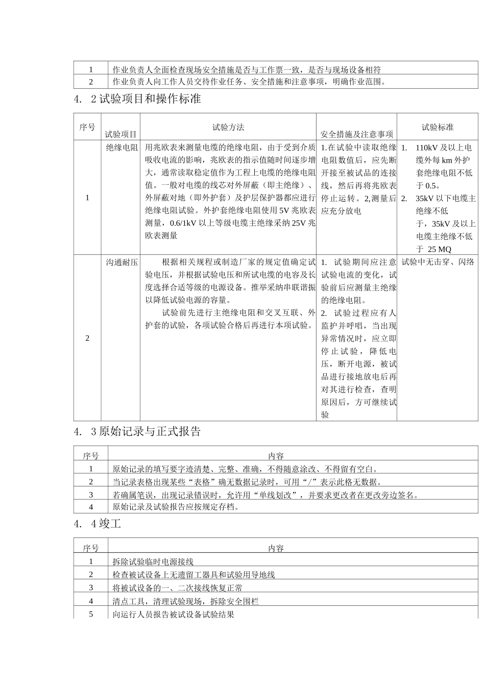 橡塑绝缘电力电缆绝缘试验作业指导书_第3页