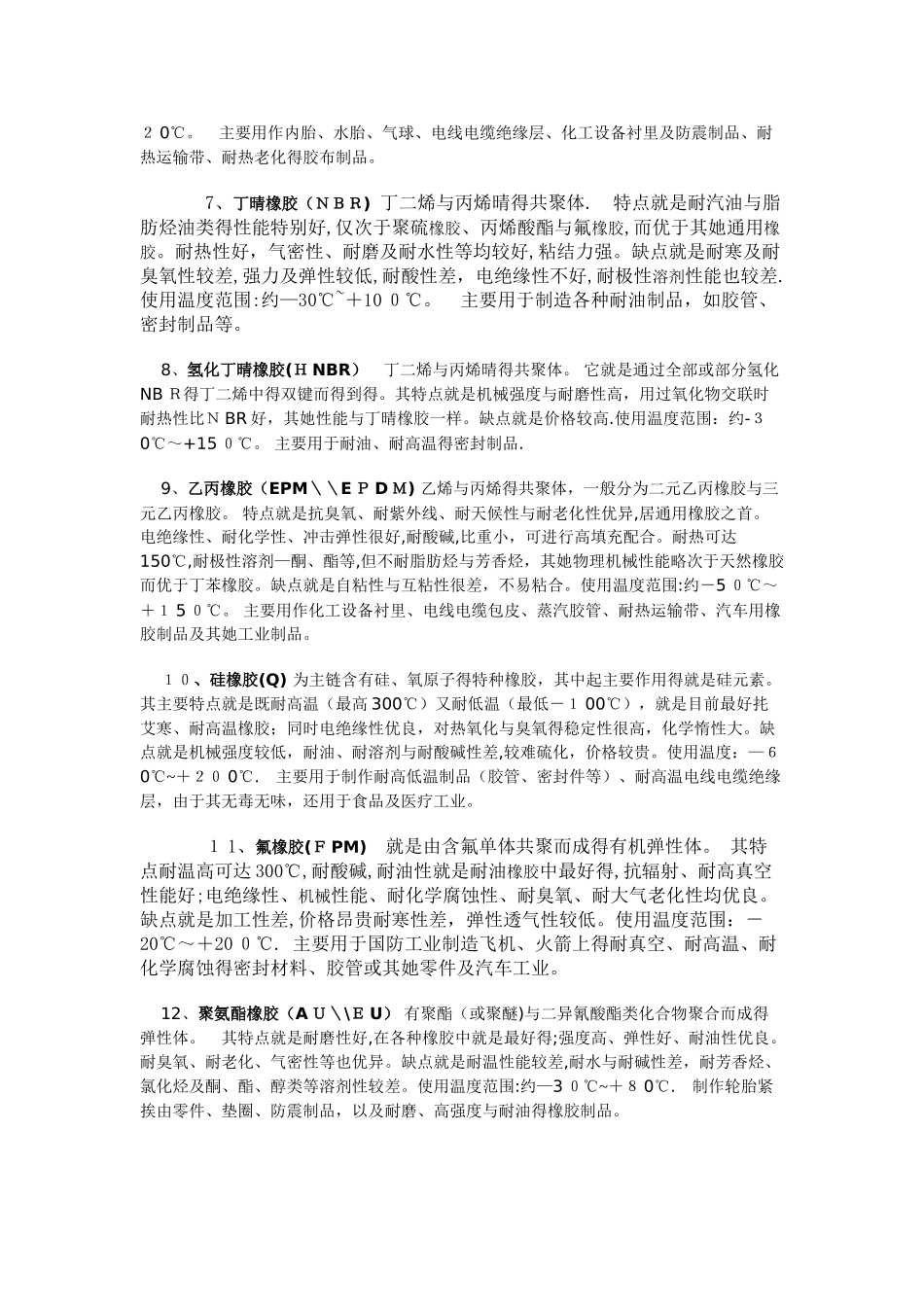 橡胶的种类、性能和用途_第2页