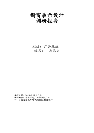 橱窗展示设计调研报告