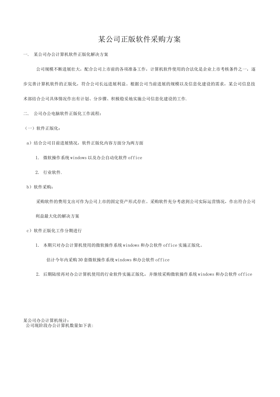 正版软件采购计划方案_第1页