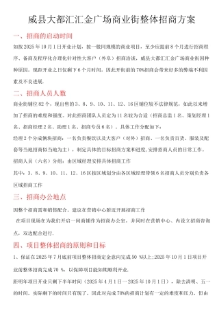 步行商业街整体招商方案