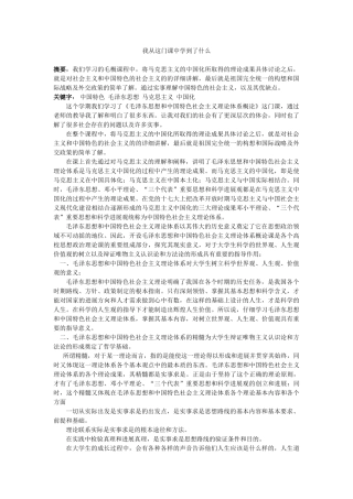 毛概心得体会_2